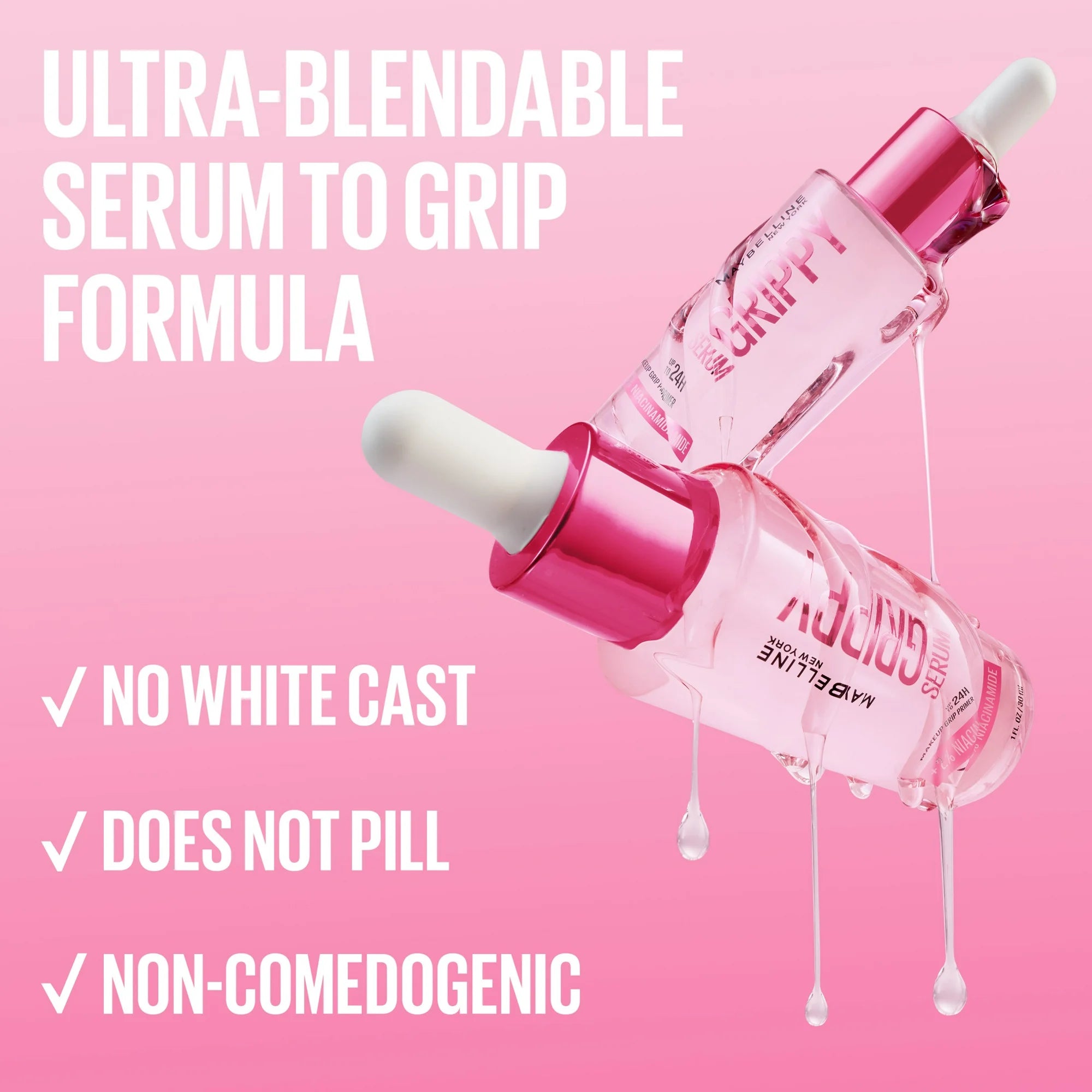Maybelline Grippy Serum Primer de Maquillaje, 2% Niacinamida