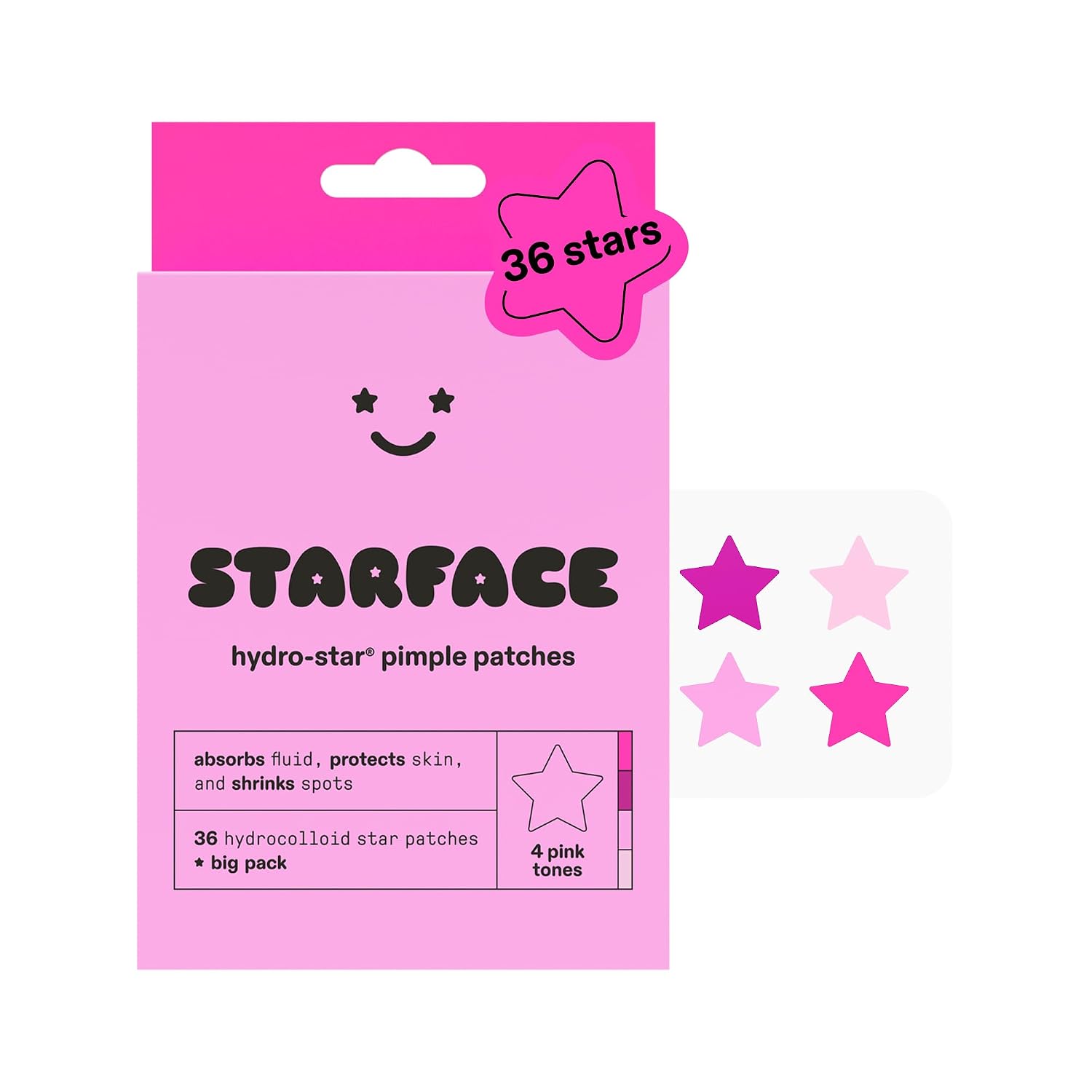 Starface Hydro-Star® Yellow Hydrocolloid Star-Shaped Pimple Patch, 96 ct