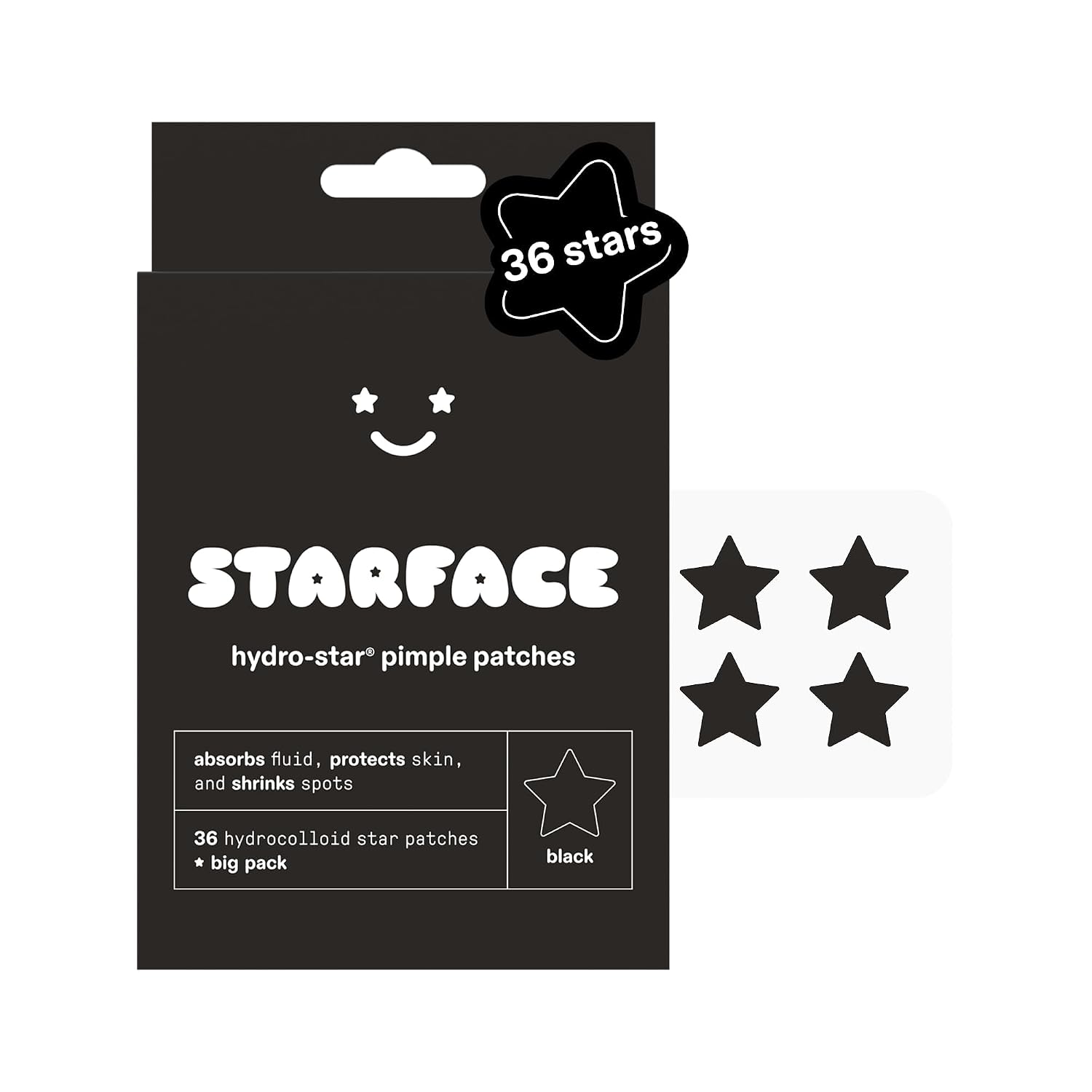 Starface Hydro-Star® Yellow Hydrocolloid Star-Shaped Pimple Patch, 96 ct
