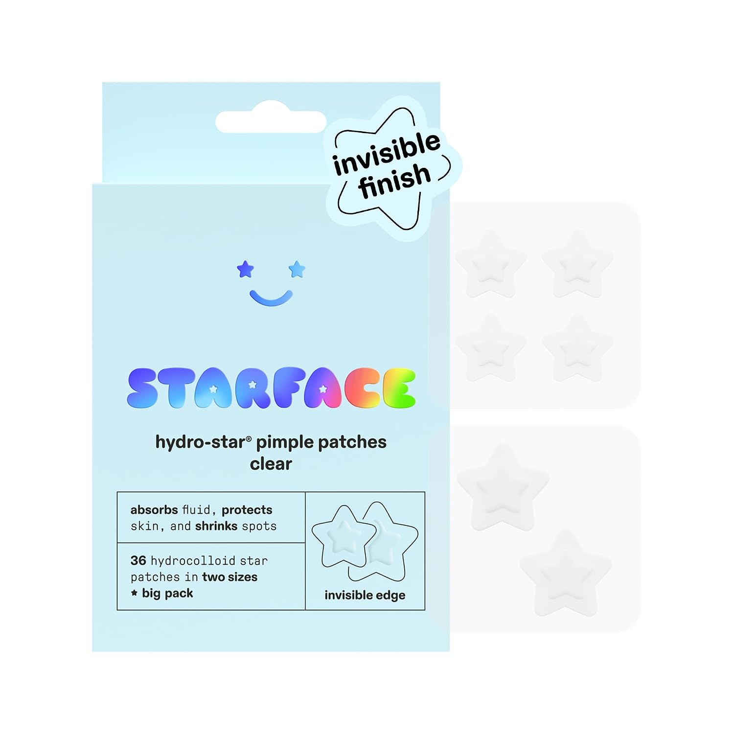 Starface Hydro-Star® Yellow Hydrocolloid Star-Shaped Pimple Patch, 96 ct