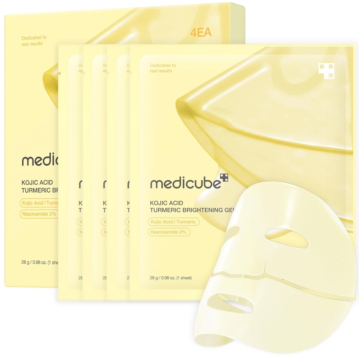 medicube kojic acid turmeric gel mask x4