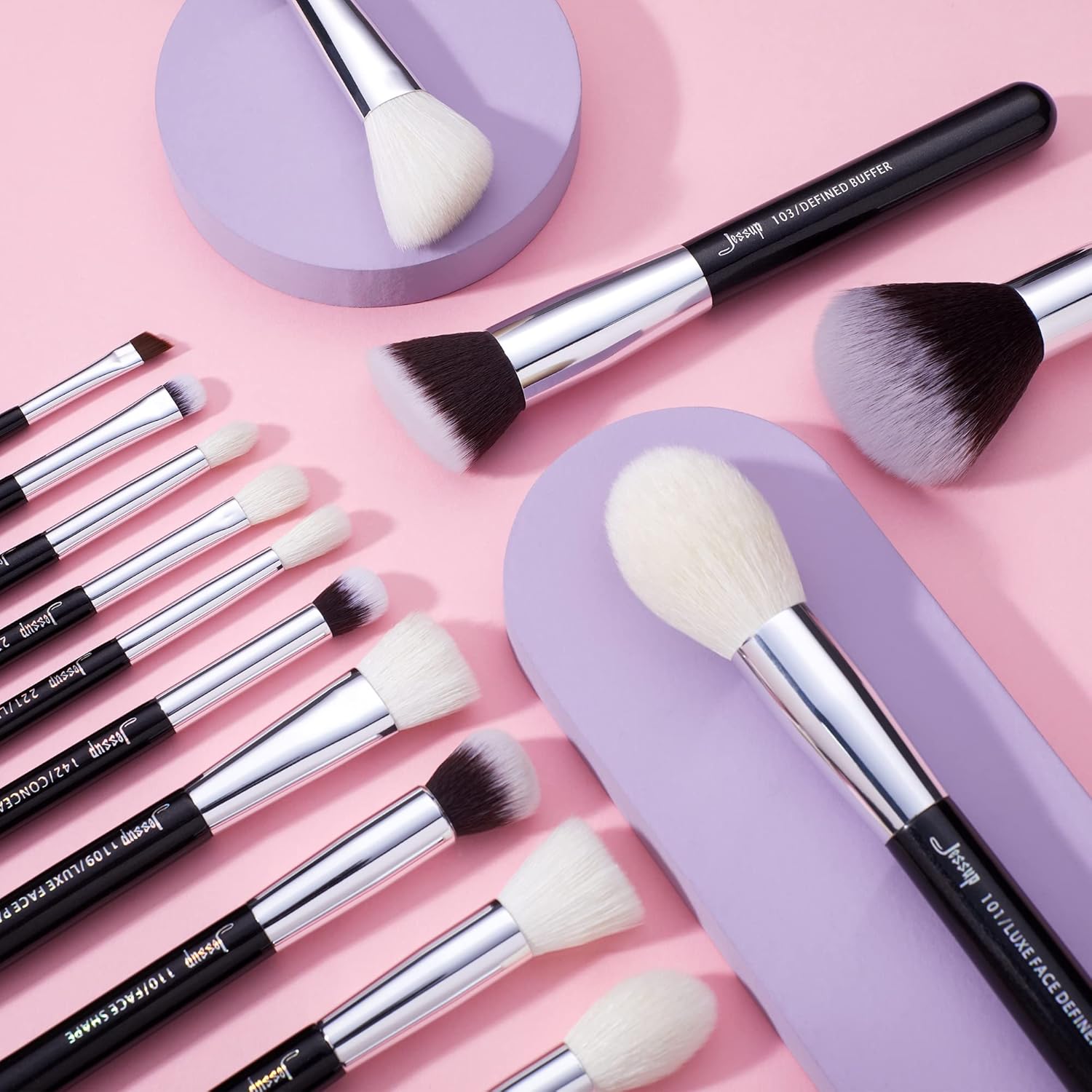 Jessup set de brochas de maquillaje, 25 piezas