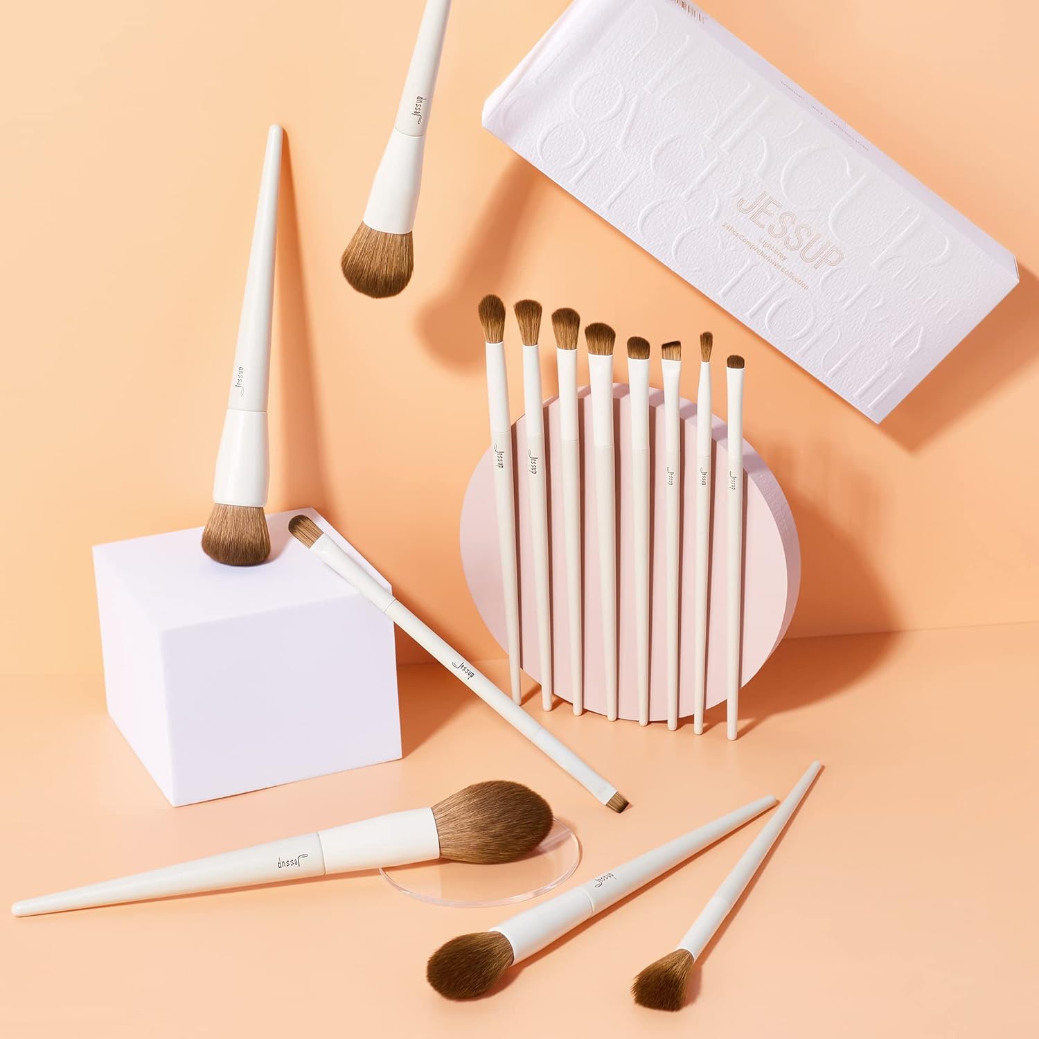 Jessup Set de brochas de maquillaje, 14 piezas
