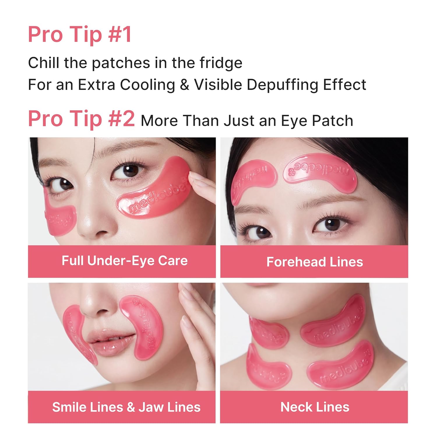 MEDICUBE PDRN Parches de ojos colágeno rosa x50 pares
