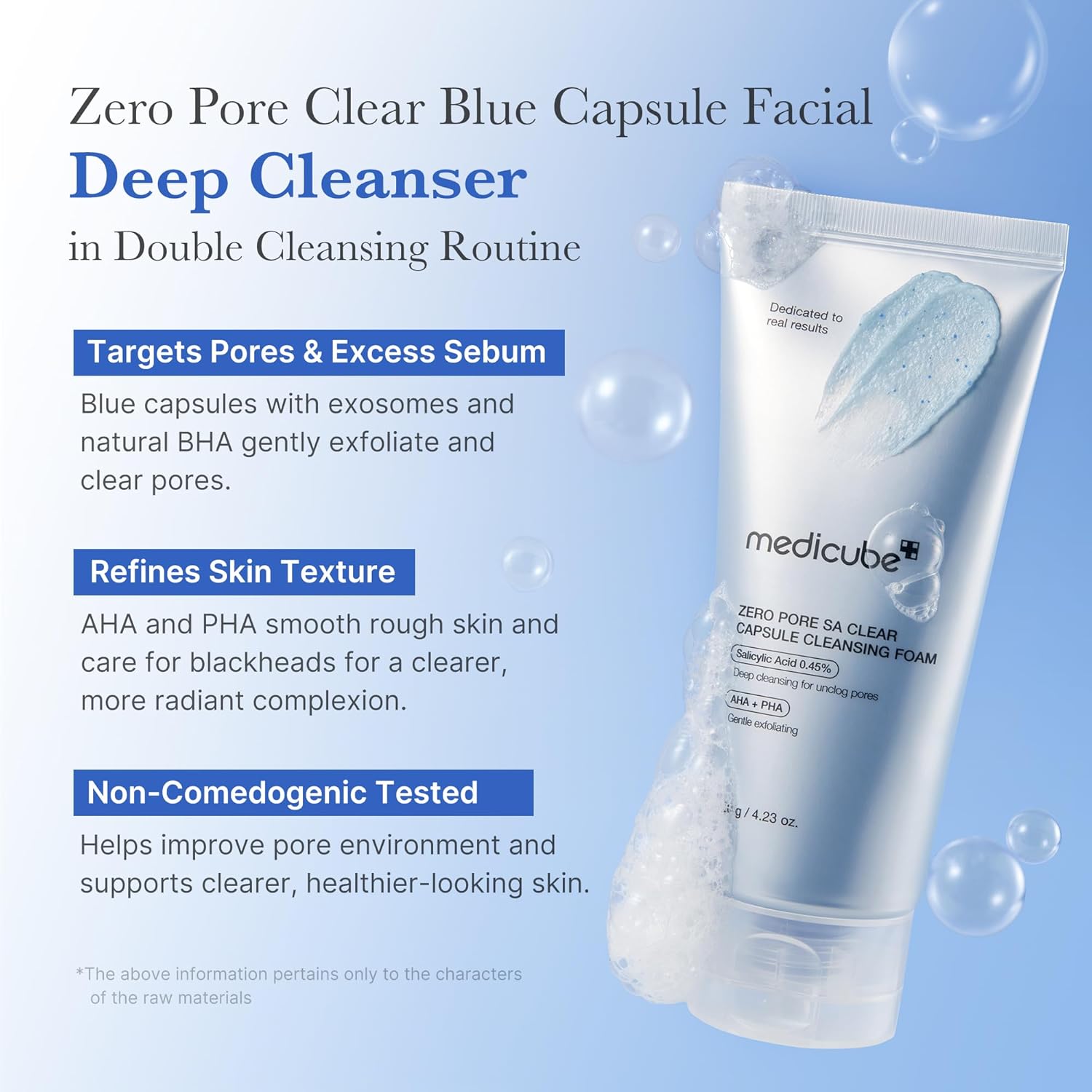 medicube Limpiador profundo facial Zero Pore Clear Blue Capsule