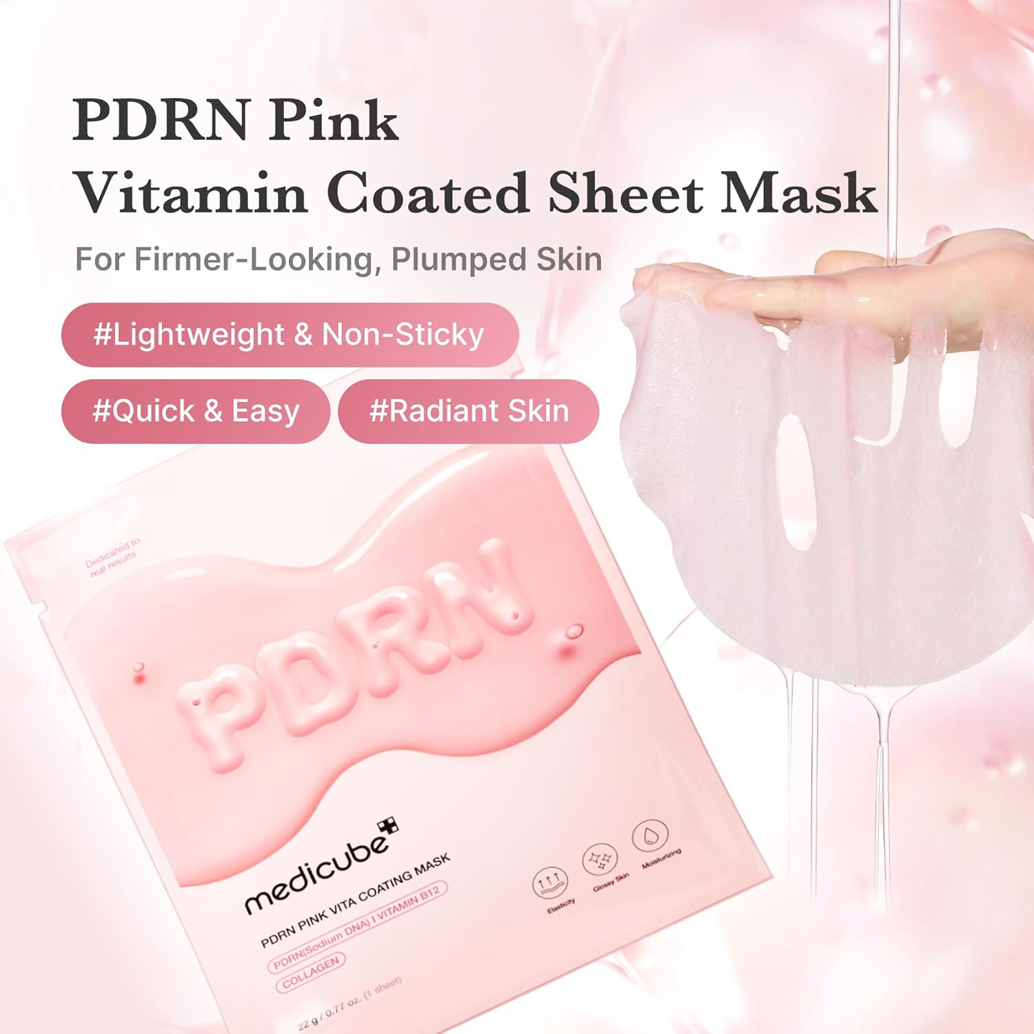 medicube Salmon DNA PDRN Pink Vita Coating Sheet Mask 10EA
