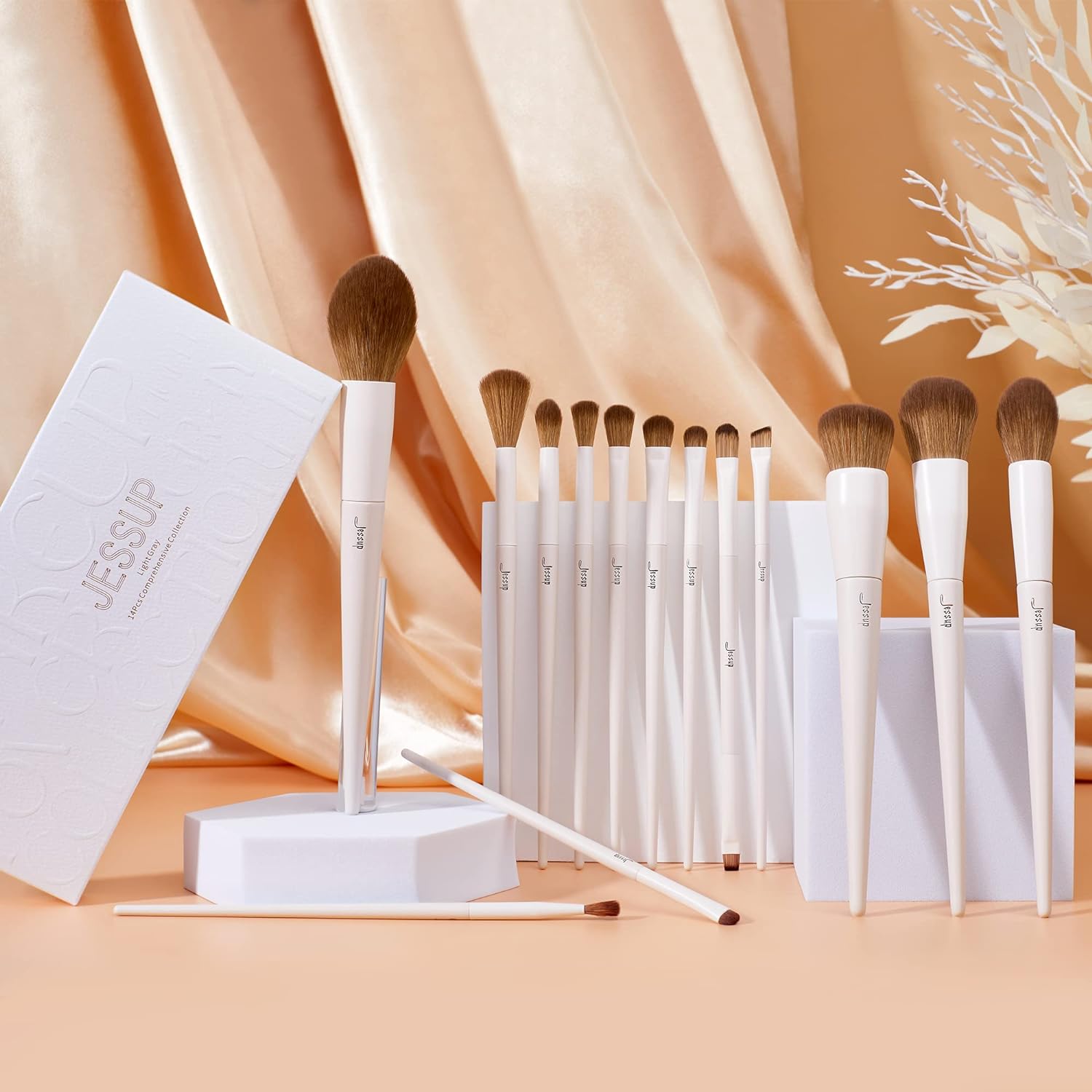 Jessup Set de brochas de maquillaje, 14 piezas