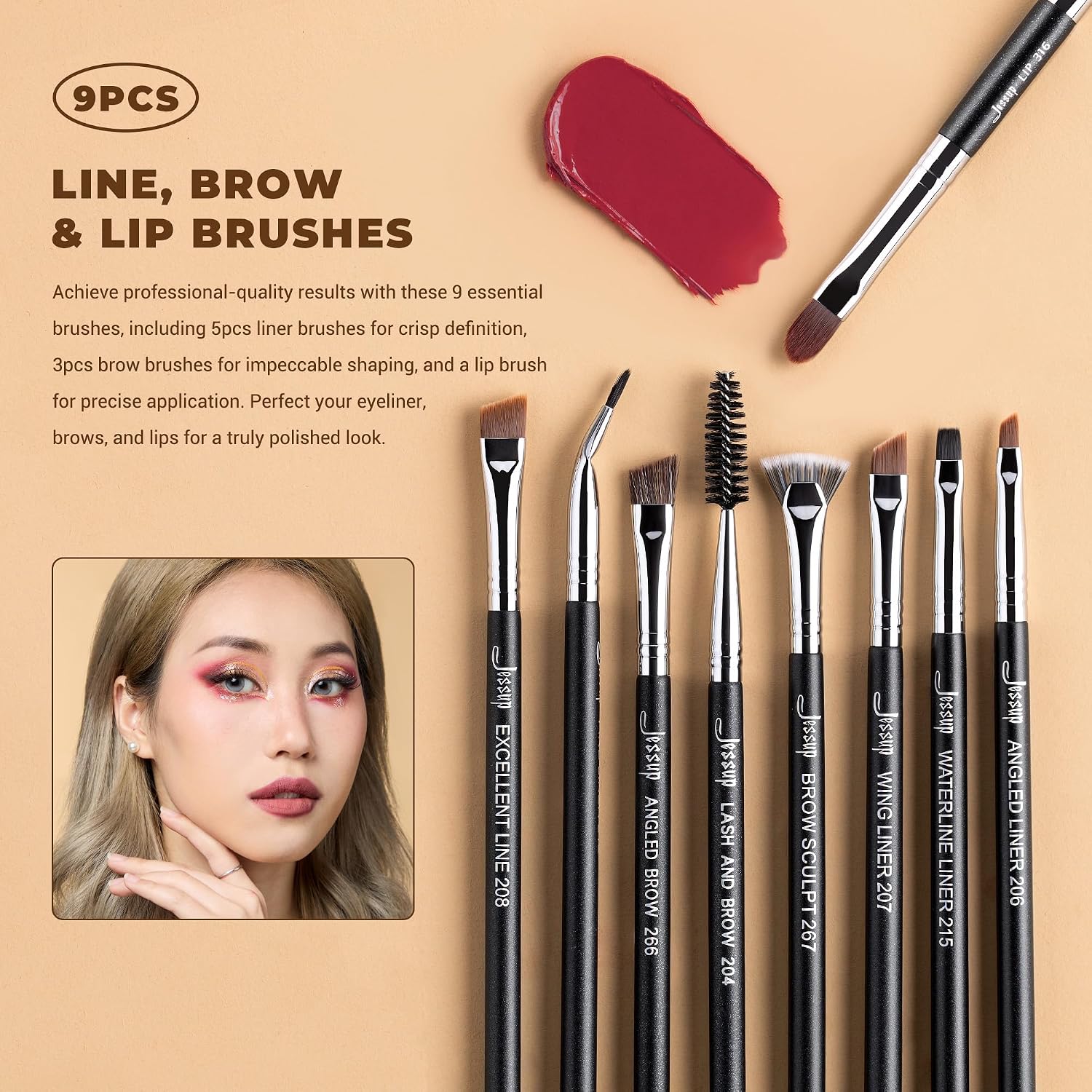 Jessup Makeup Brushes Set Professional, 35pcs Face & Eye Make up Brush T342