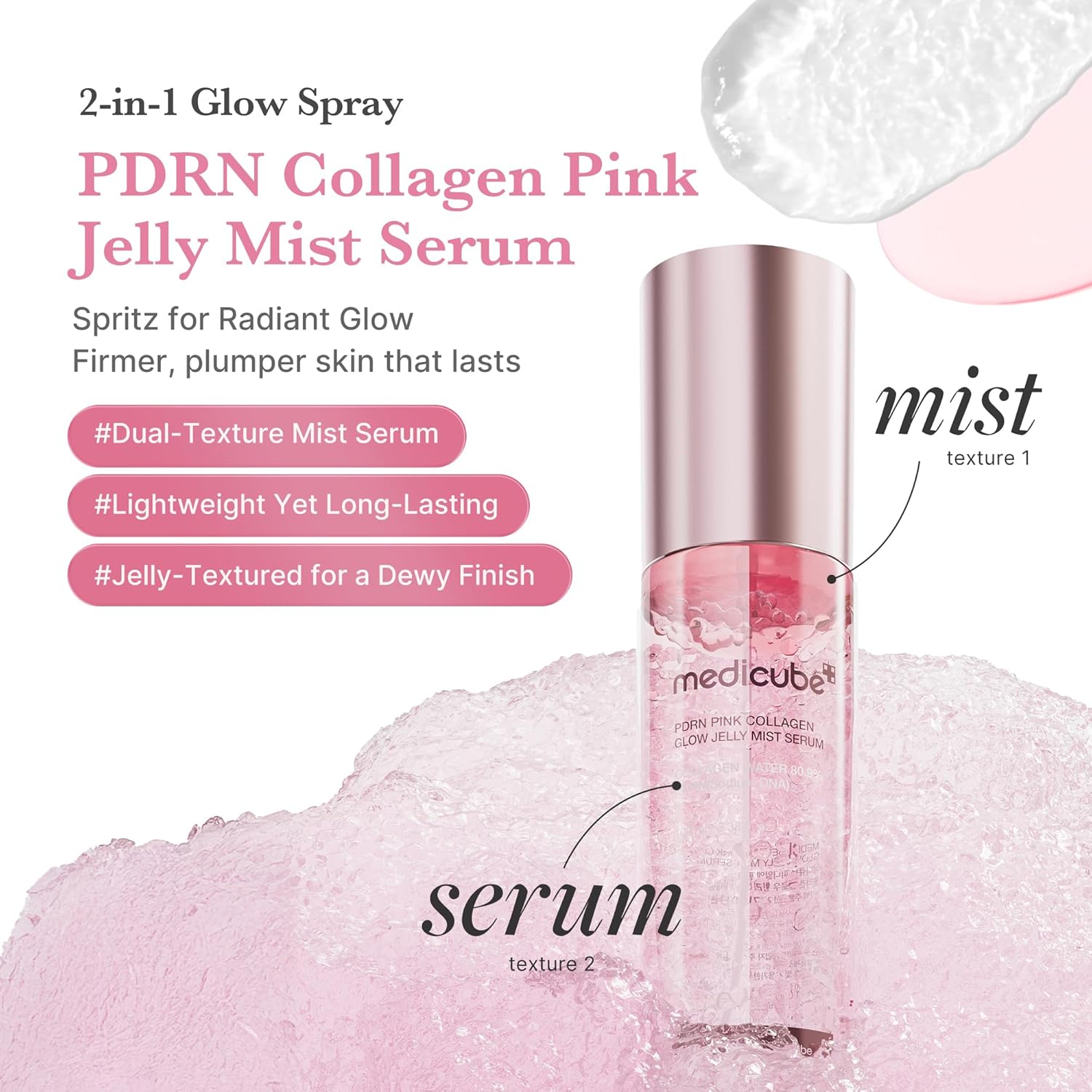 medicube Pink PDRN - Suero de colágeno Glow Jelly Mist