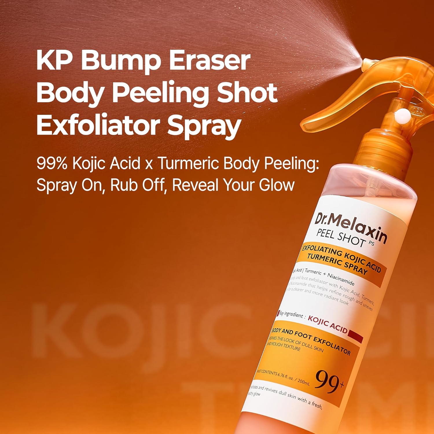 Dr.Melaxin Peel Shot Exfoliante Corporal con Ácido Kójico y Cúrcuma en Spray 200 ml