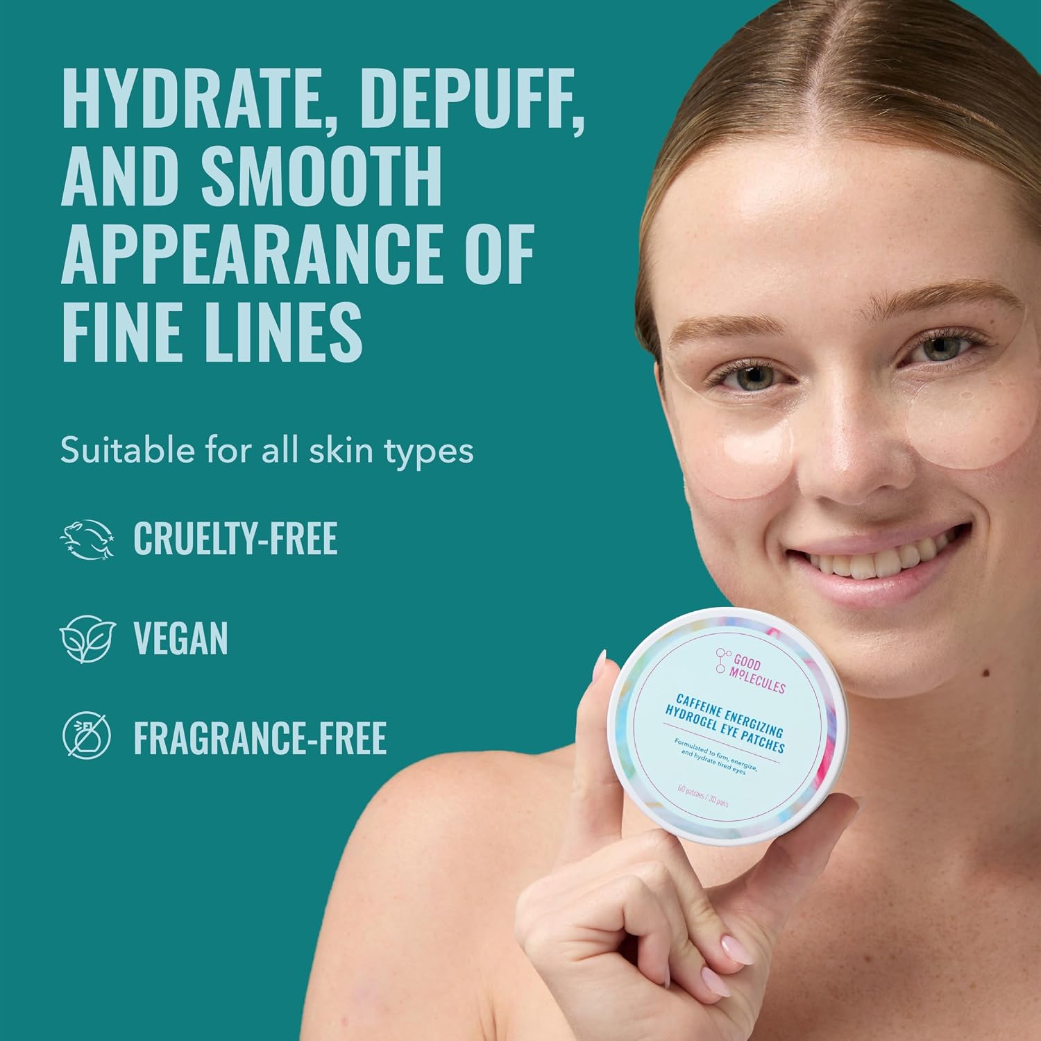 Good Molecules Caffeine Energizing Hydrogel Eye Patches Pac of 30 Pairs