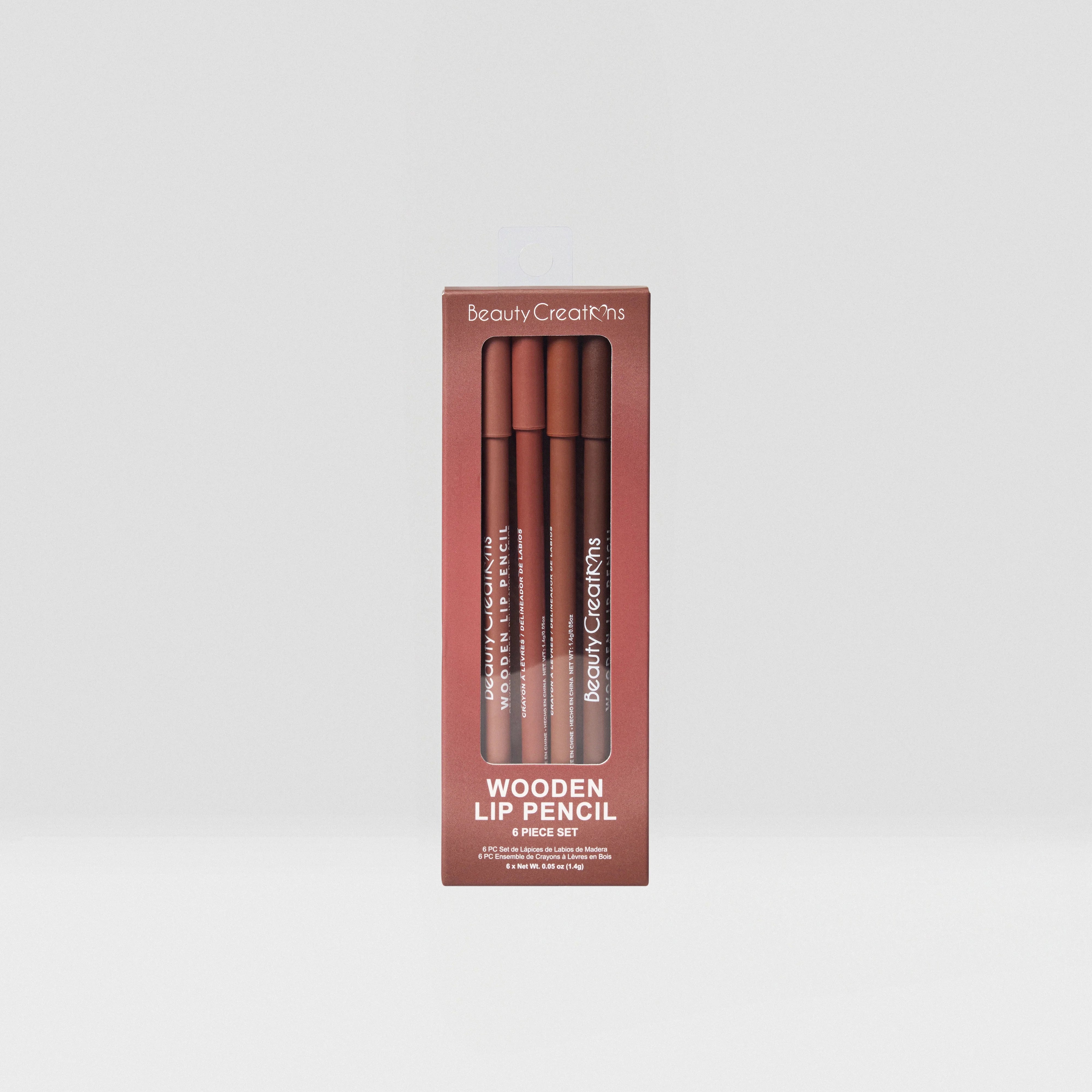 Beauty Creations Wooden Lip Pencil Nude 6 Pc Set