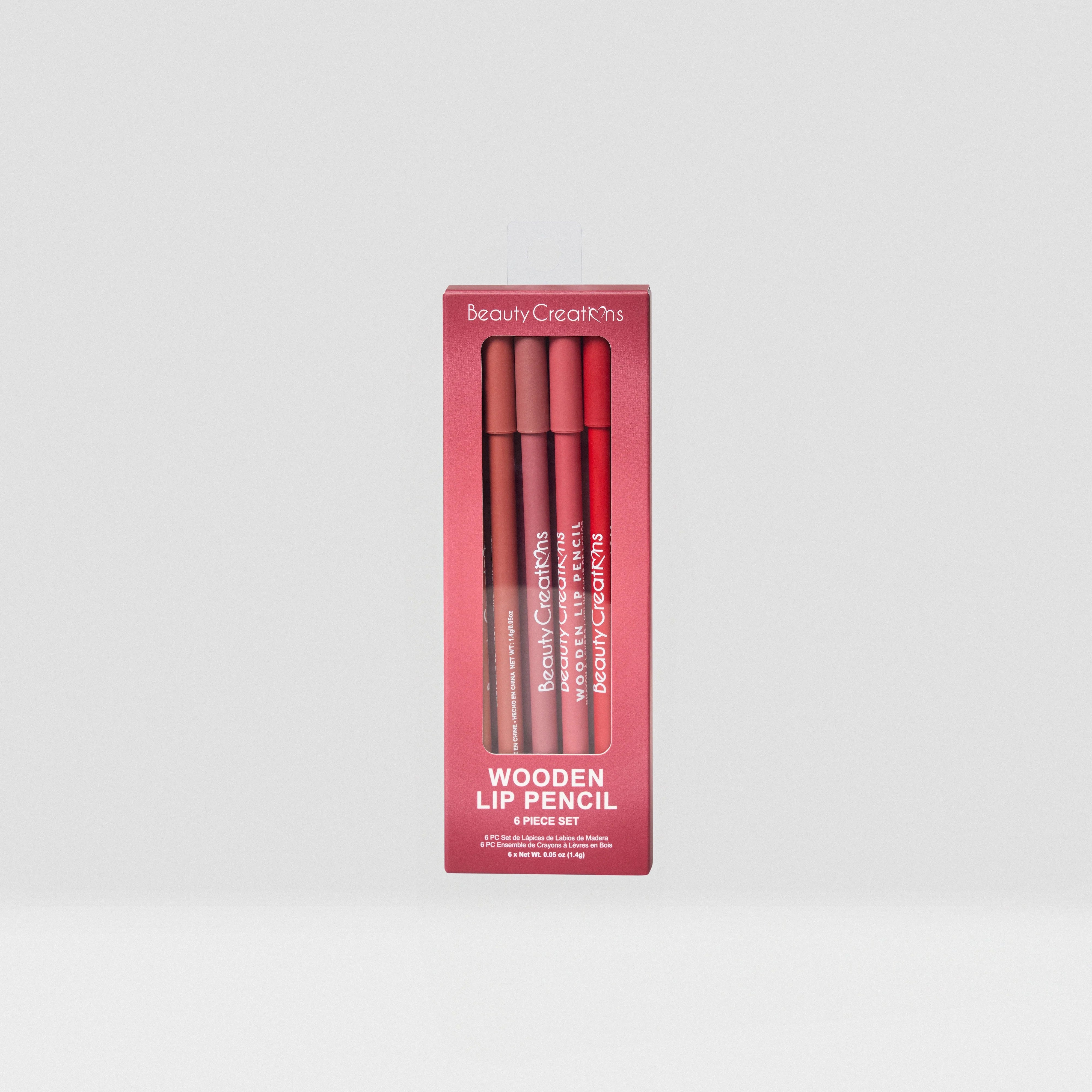 Beauty creations Wooden Lip Wine Pencil 6 Pc Set
