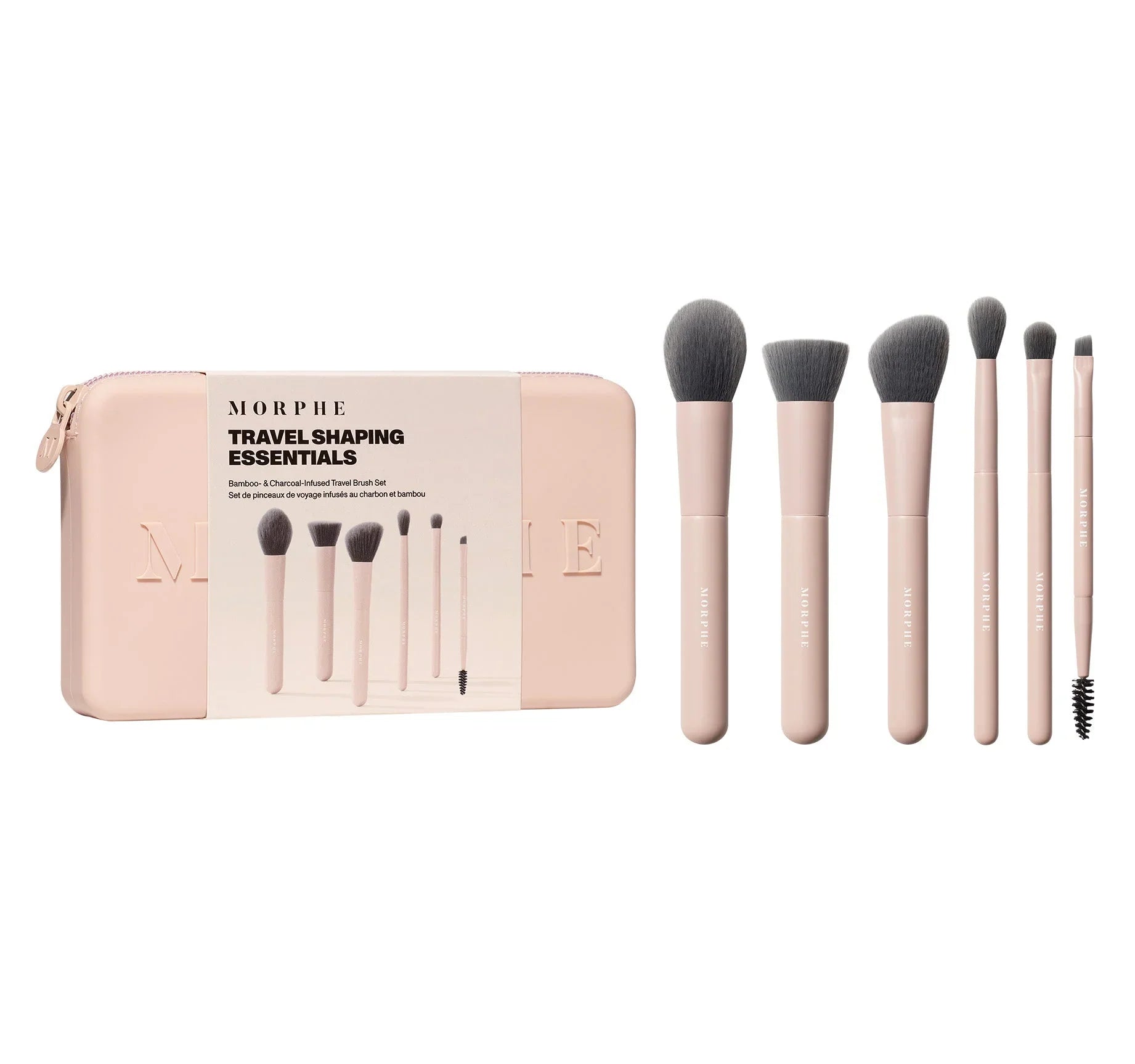 MORPHE Travel Shaping Essentials Bamboo & Charcoal-Infused Travel Brush Set