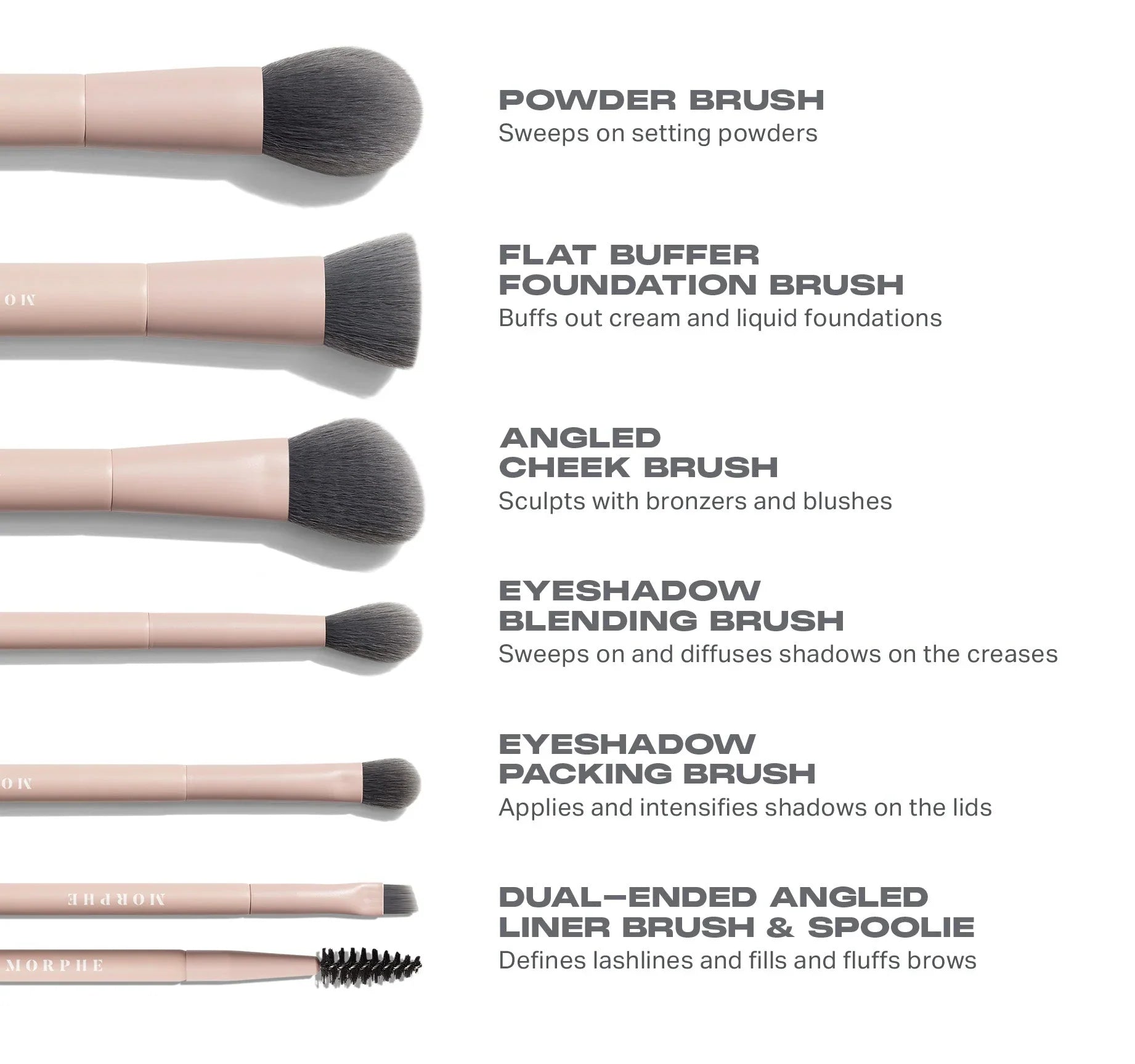 MORPHE Travel Shaping Essentials Bamboo & Charcoal-Infused Travel Brush Set
