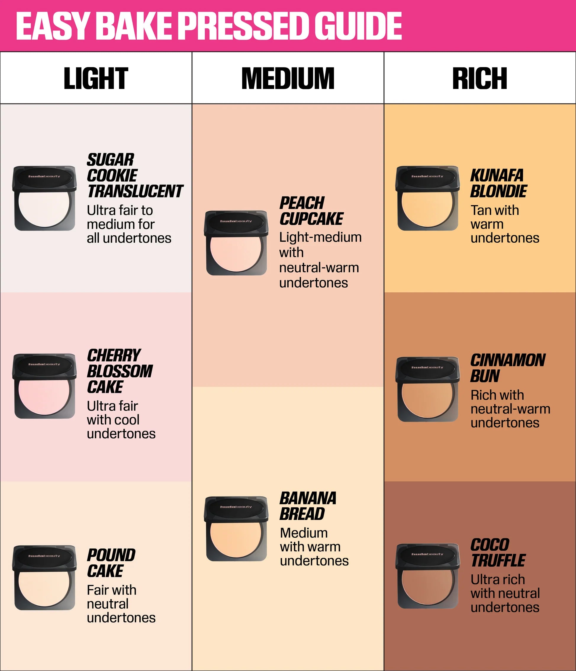 HUDA BEAUTY EASY BAKE PRESSED POWDER | POLVO COMPACTO