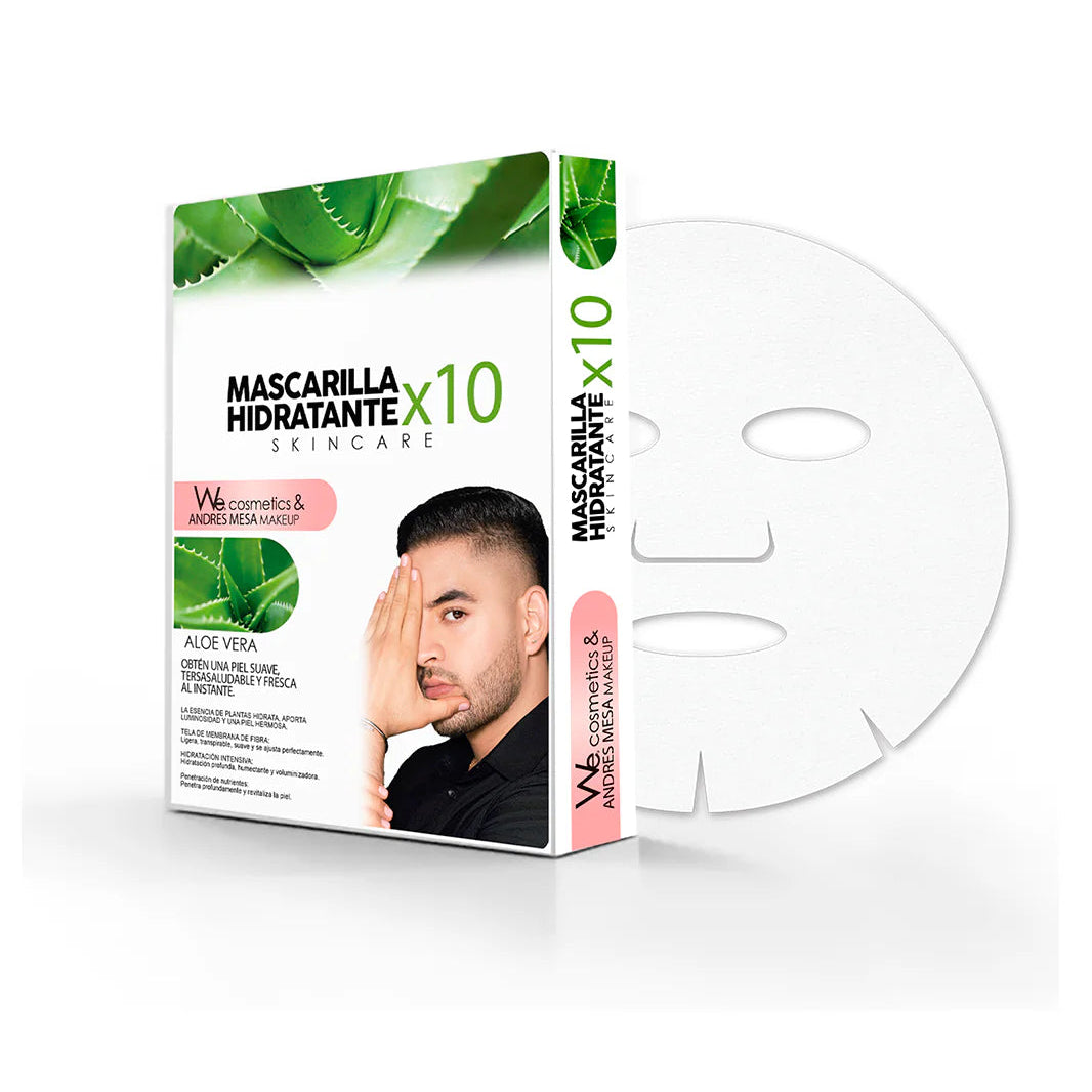 Mascarillas Hidratantes - We cosmetics ft Andres Mesa colab - Aloe vera - X10