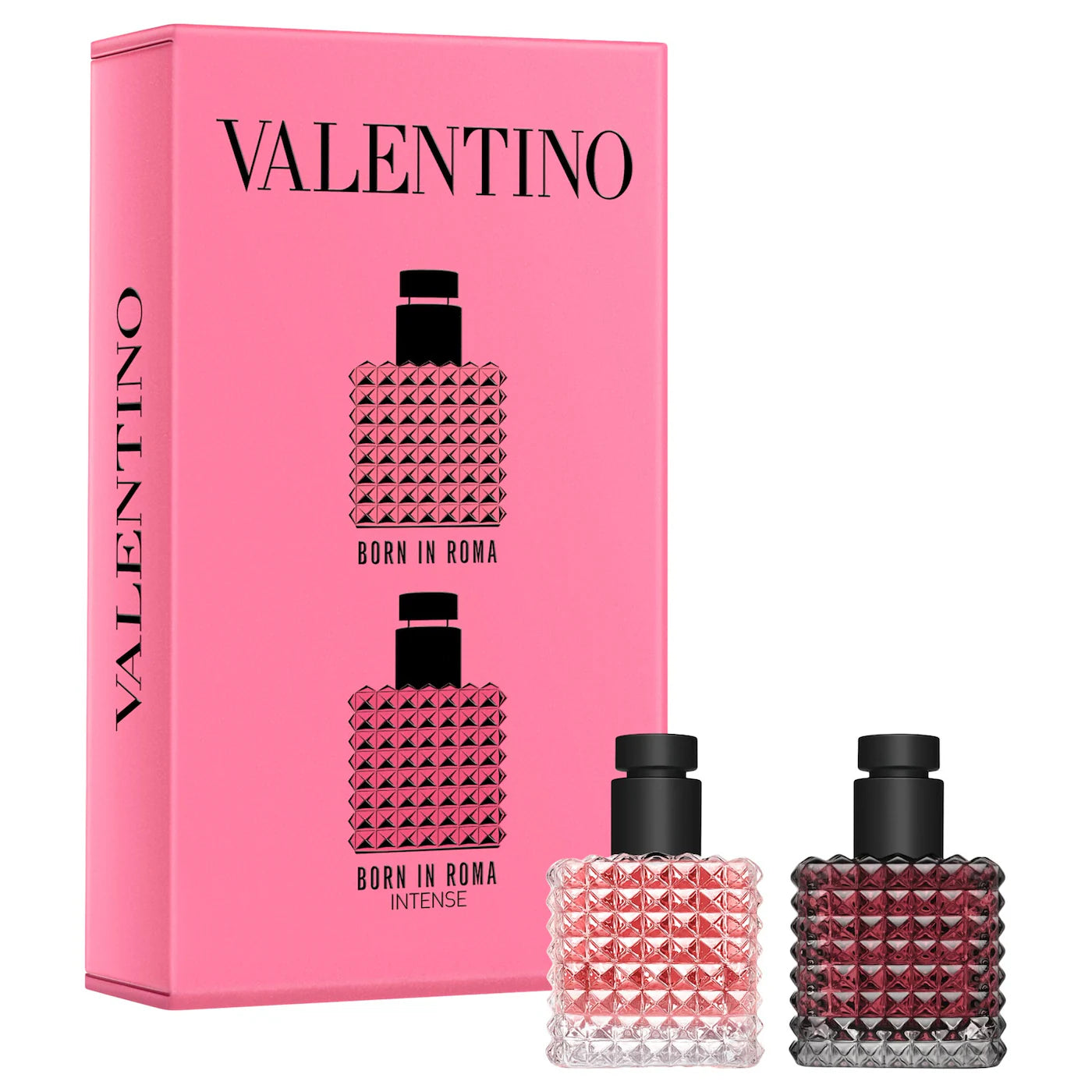 Valentino Mini Donna Born in Roma y set de perfumes Donna Born in Roma Intense.