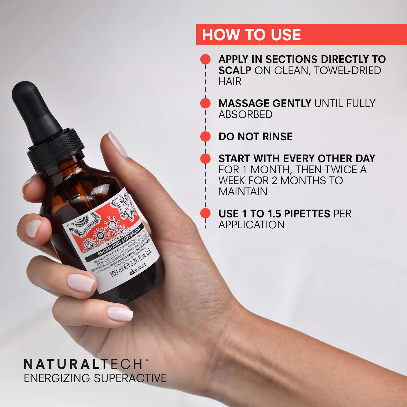 Davines  Suero energizante superactivo para el cuero cabelludo contra el debilitamiento del cabello