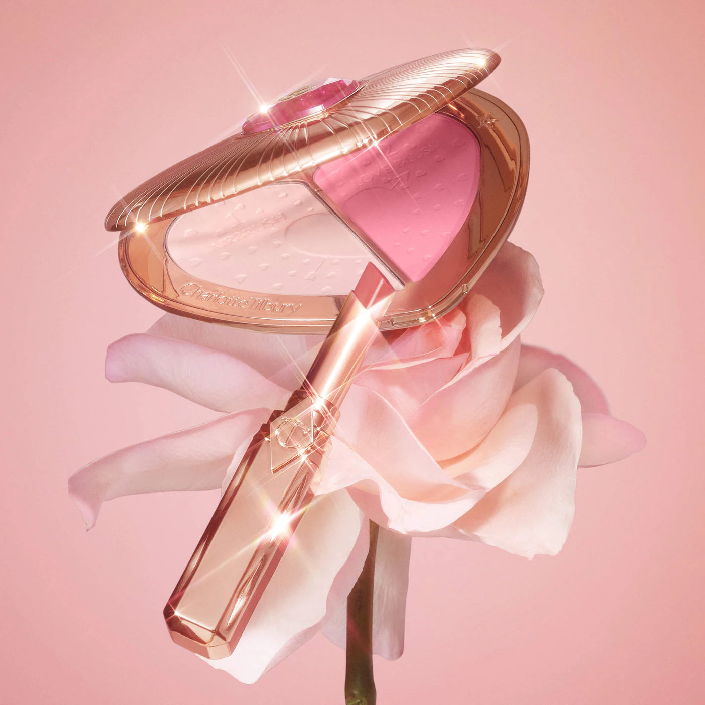 Charlotte Tilbury  Pillow Talk Beauty Soulmates Airbrush Flawless Finish Brightening and Blush Powder Palette