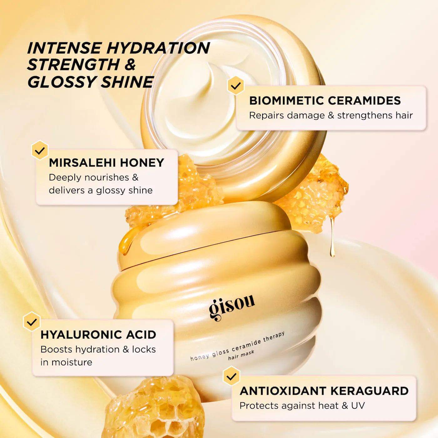 Gisou  Mini Honey Gloss Ceramide Therapy Hydrating Hair Mask