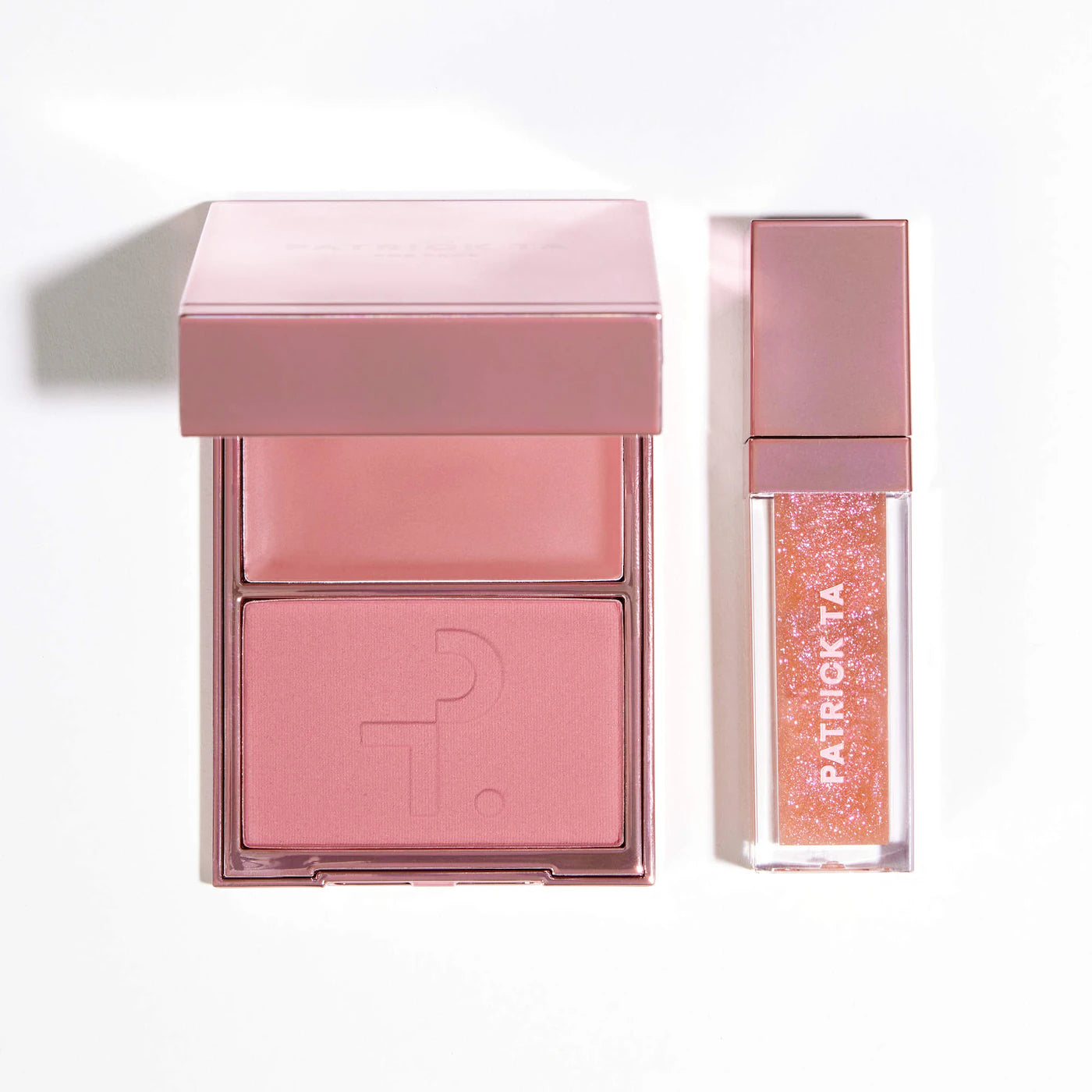 PATRICK TA  Patrick's Glow and Gloss Set: Major Headlines Blush Duo and Lip Gloss Makeup Gift Set