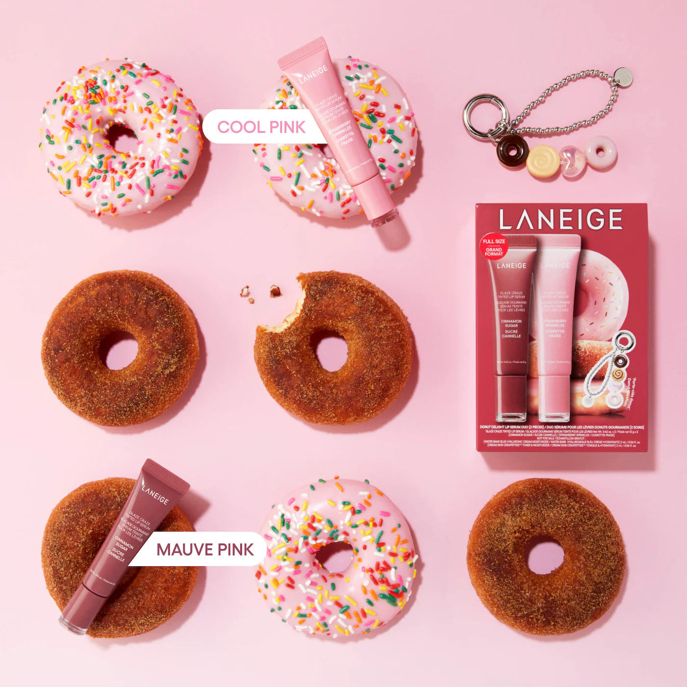 LANEIGE  Glaze Craze Donut Delight Hydrating Tinted Lip Serum Duo