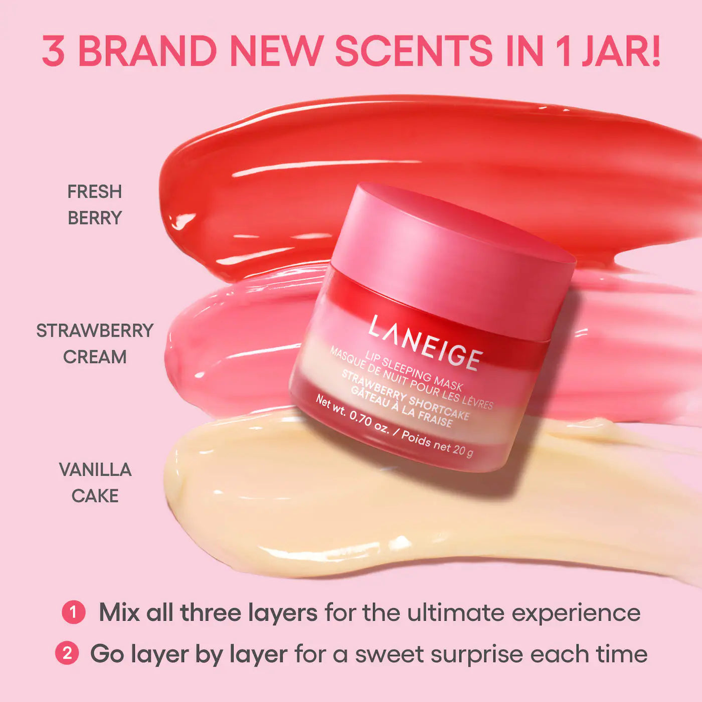 LANEIGE  Set de tres mini bálsamos labiales Berry Sweet
