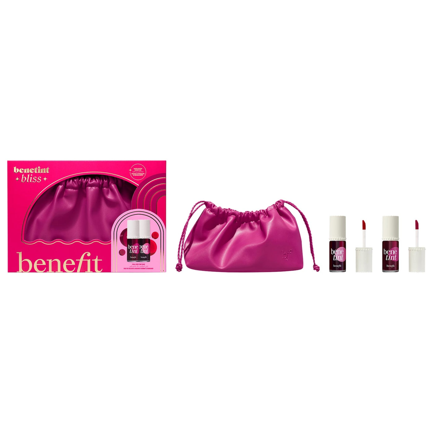 Benefit Cosmetics  Benetint Bliss Liquid Lip + Cheek Blush Stain Duo Makeup Gift Set