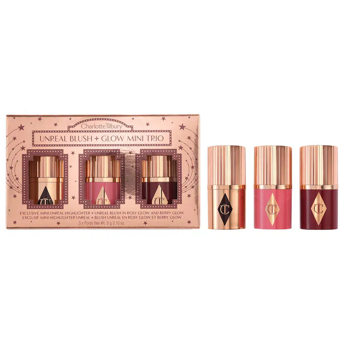 Charlotte Tilbury  Mini trío de colorete e iluminador Unreal